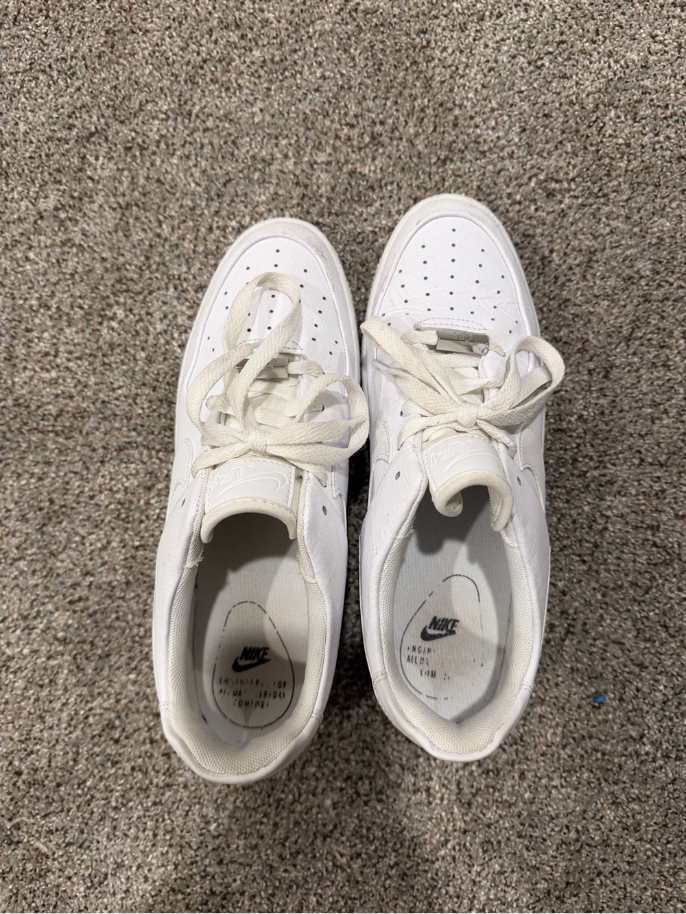 Nike Kids White Low-Top Leather Sneakers with Lace-Up